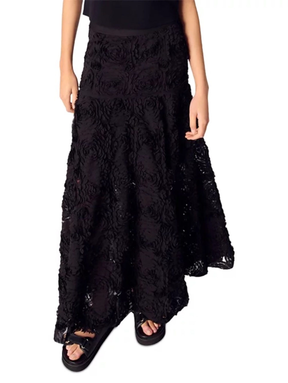 Josino Long Embroidered Skirt